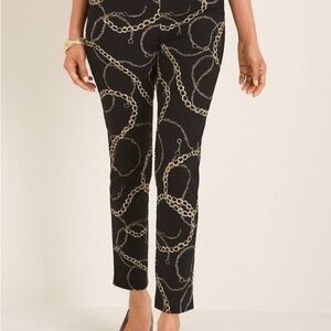 Chico’s Women’s Size 8 Brigitte Chain-Print Ankle Pants